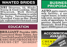 Eastern Chronicle Situation Wanted display classified rates